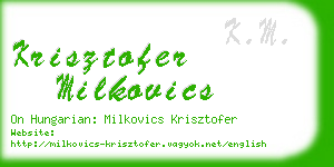 krisztofer milkovics business card